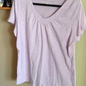 V neck violet tee